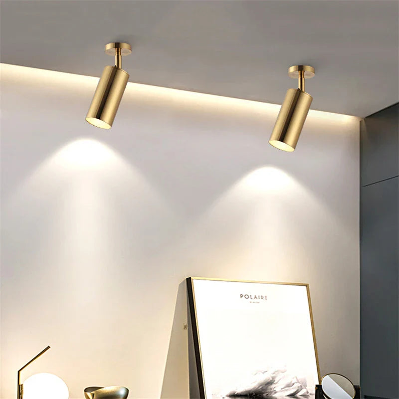 Plafonnier LED doré
