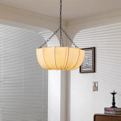 Lustre Japonais Wabi-Sabi en Tissu en Forme de U
