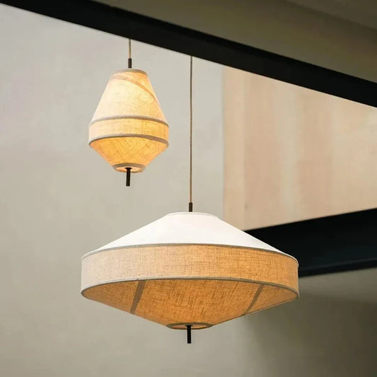Lustres Japonais Traditionnels en Tissu Wabi-Sabi