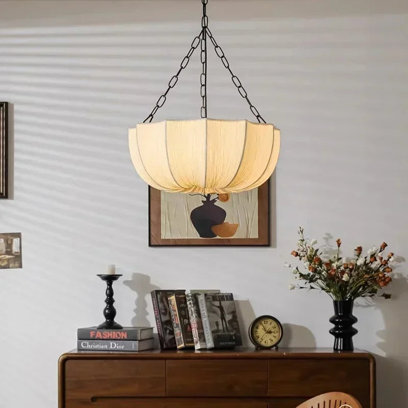 Lustre Japonais Wabi-Sabi en Tissu en Forme de U
