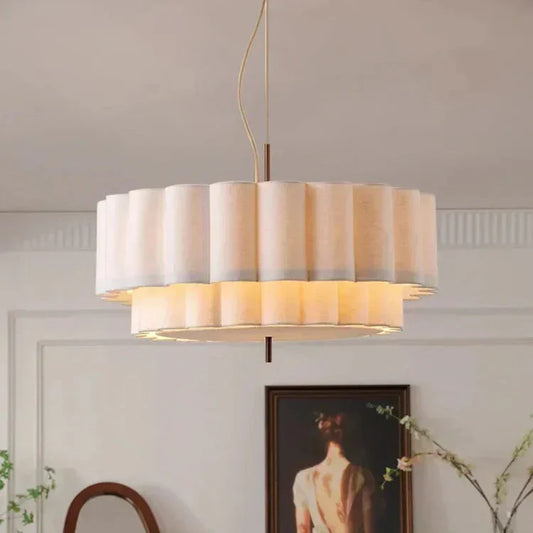 Lustre Japonais Wabi-Sabi en Tissu Naturel